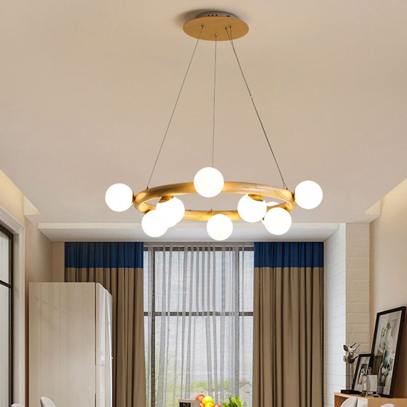 Lampada del lampadario contemporaneo a golf lampada a sospensione in legno per soggiorno