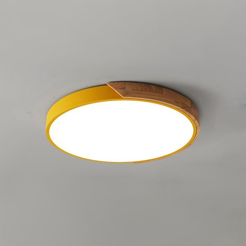 1-Light Round Flush Mount Ceiling Light Fixtures Modern Metal Led Flush Light