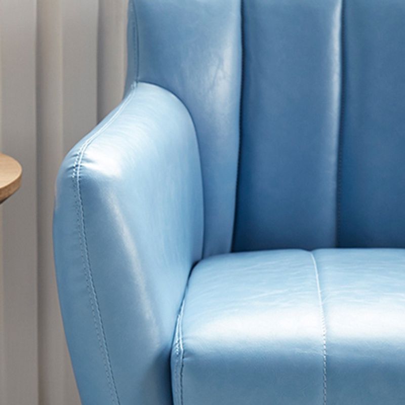 Modern Stain-Resistant Leather Sofa Square Arm Settee with Tight Back