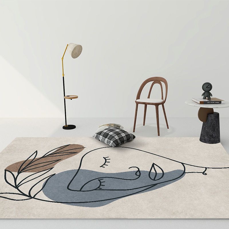 Gorgeous Area Carpet Modern Washable Carpet Polyester Indoor Rug with Non-Slip Backing