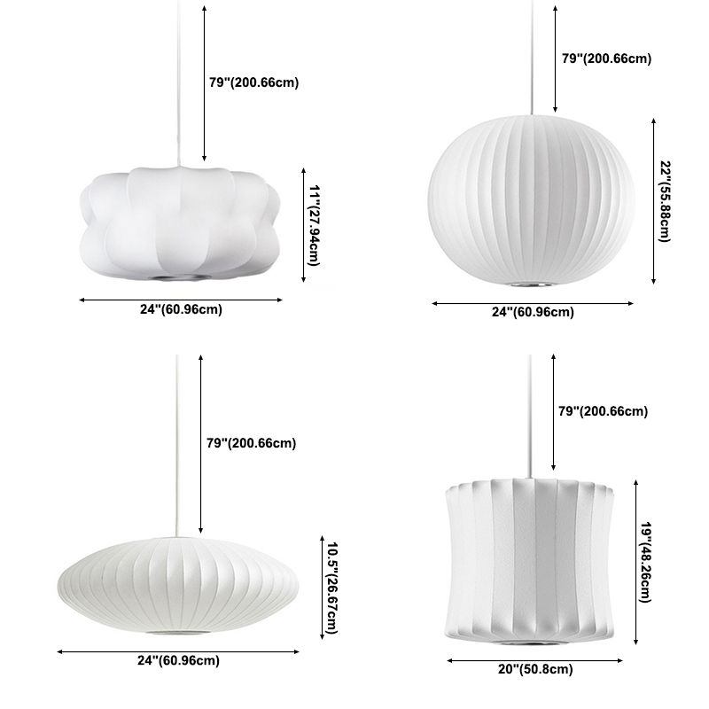 Silk 1-licht hangende lamp, Azië-stijl hanglampverlichting voor woonkamer