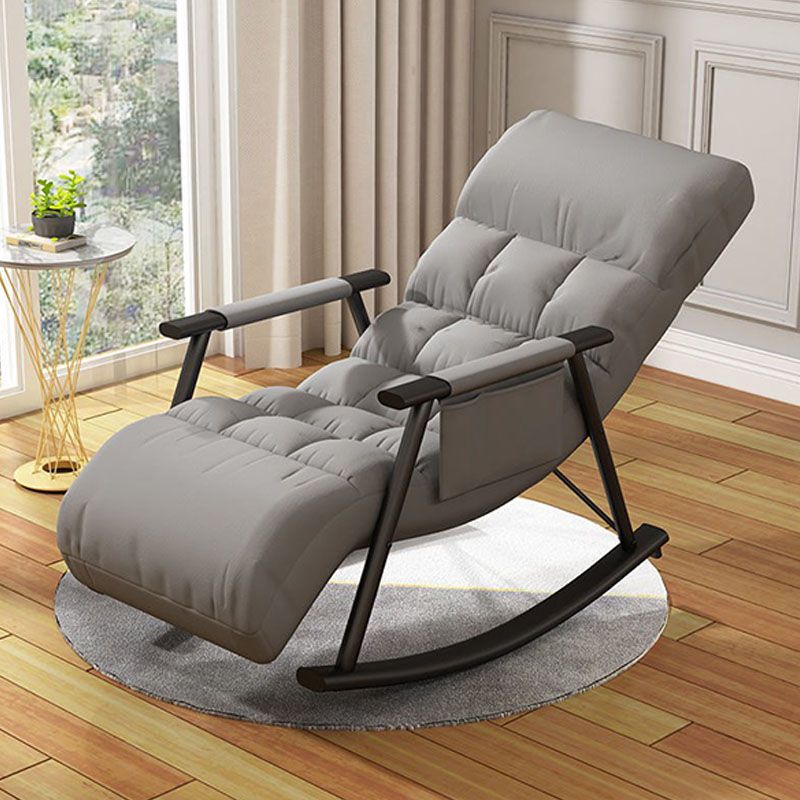 Contemporary Rocker Chair Metal Frame Spindle Rocker Chair with Cushions