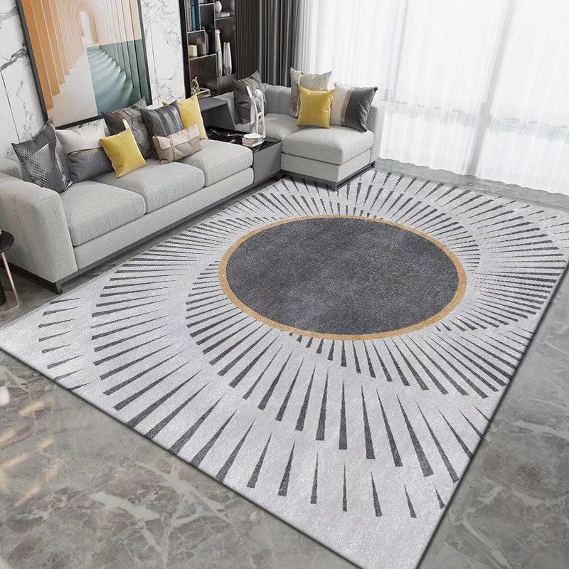 Dark Brown Carpet Polyester Graphic Carpet Washable Carpet for Drawing Room