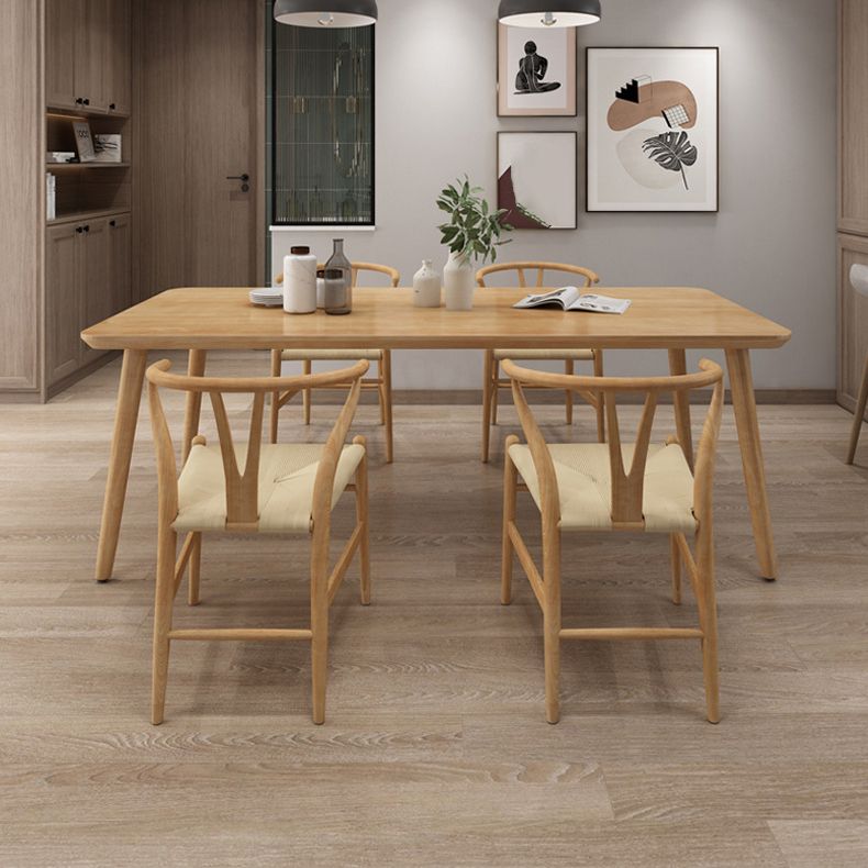 Comedor sencilla mesa de comedor rectangular de madera maciza con base de 4 patas