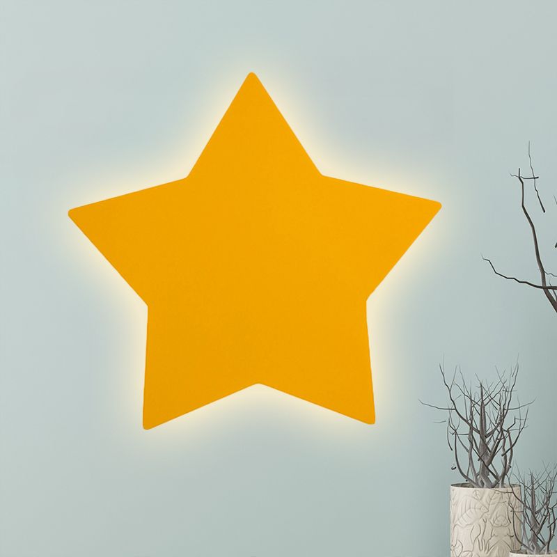 Contemporary Slim Panel Star Sconce Lamp Wooden LED Wall Light for Corridor Kitchen