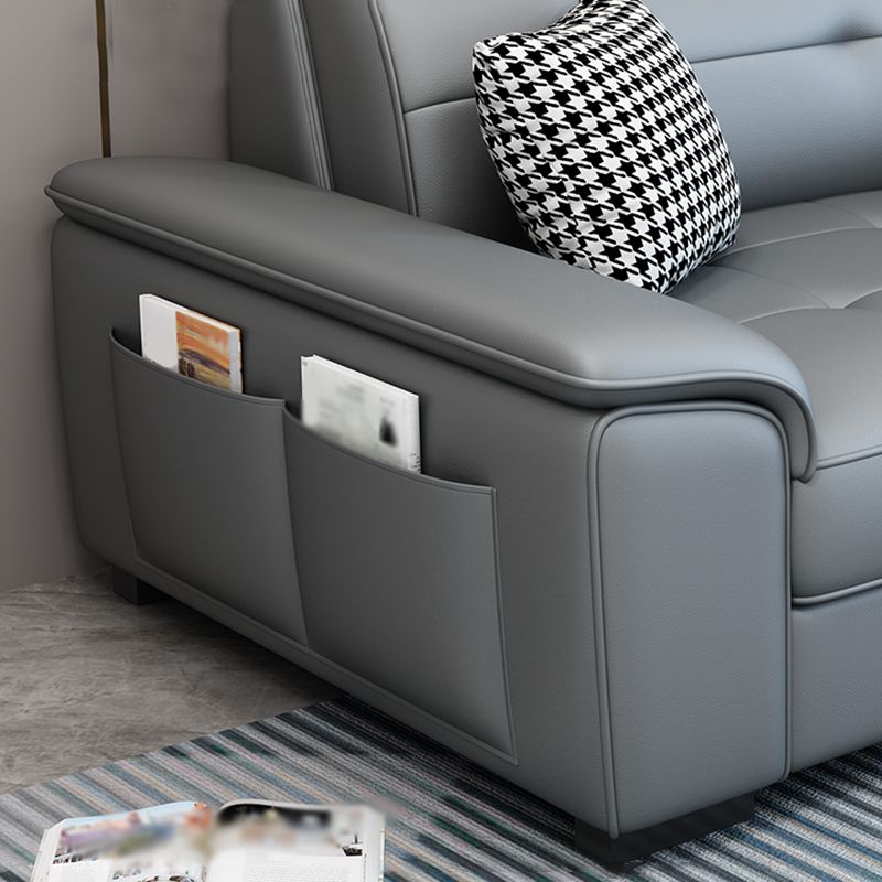 Waterproof Linen Pillow Top Arm Sofa with Adjustable Bolster Pillows and Storage Bag