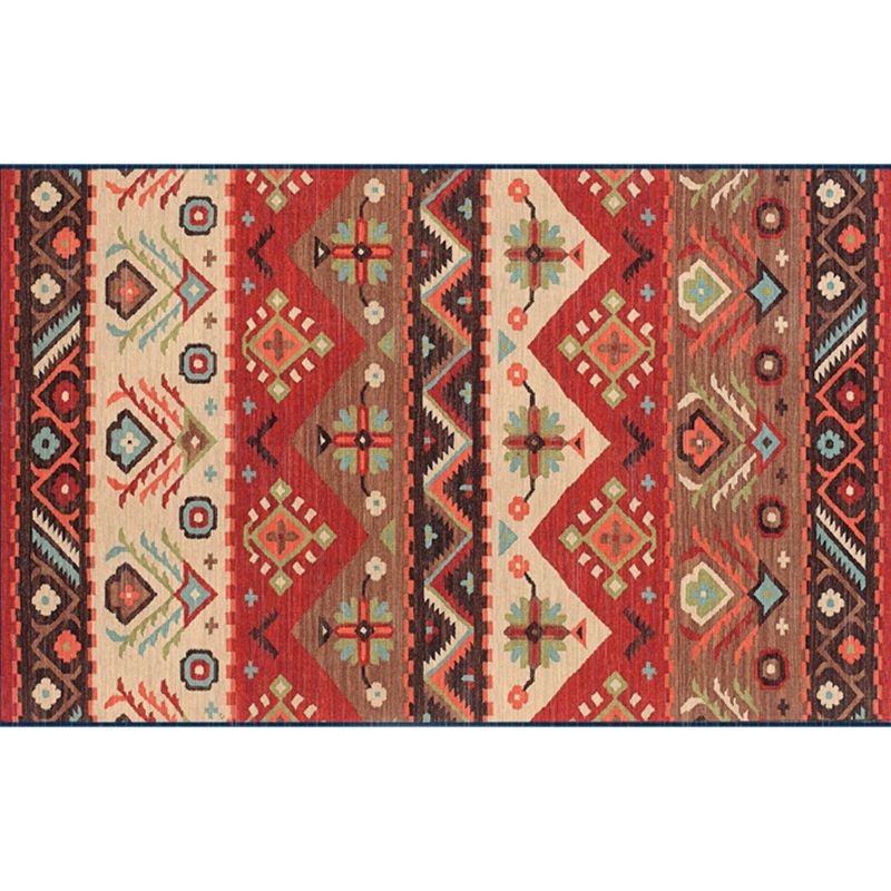 Nostalgie-Teppich mit mehrfarbigem Muster, Polyester, Bohemia-Teppich, rutschfeste Rückseite, schmutzabweisend, waschbarer Teppich für Heimdekoration