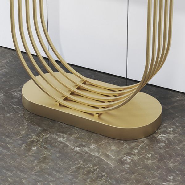 Stone Oval Console Table 1-shelf 11.81" W Accent Table for Hall