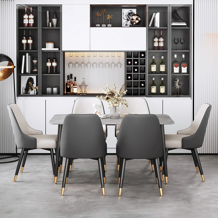 Modern Rectangle Dining Set 1/2/5/7 Pieces Restaurant Dining Table with Chairs