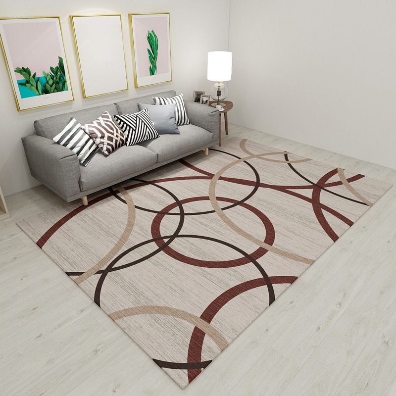 Novelty Modern Style Rug Multicolor Geometry Area Rug Stain Resistant Machine Washable Non-Slip Rug for Sitting Room