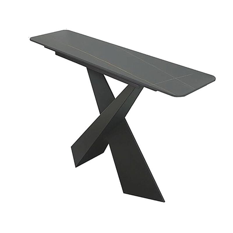 15" Wide Contemporary Console Table Stone Rectangle Console Accent Table