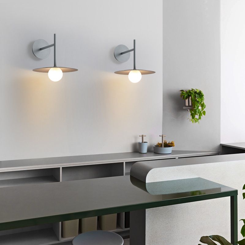 Metal Round Shape Wall Light Nordic Macarons Style 1-Light Wall Light Sconce