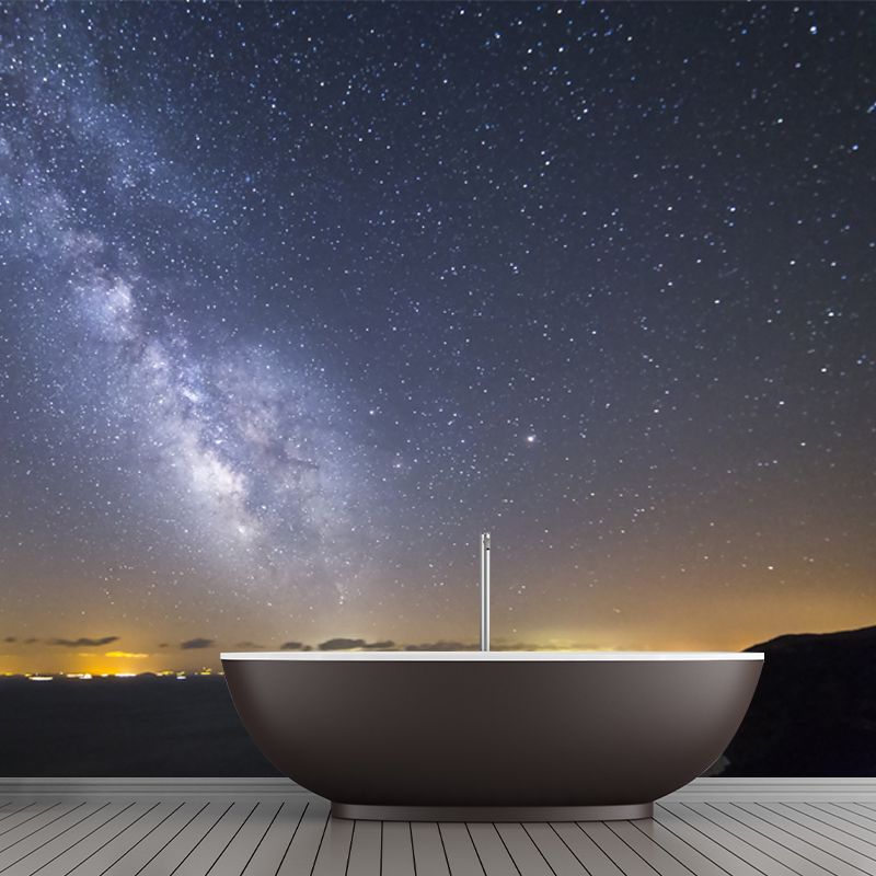 Distant City Night Galaxy Mural Modern Waterproofing Living Room Wall Art, Made to Measure