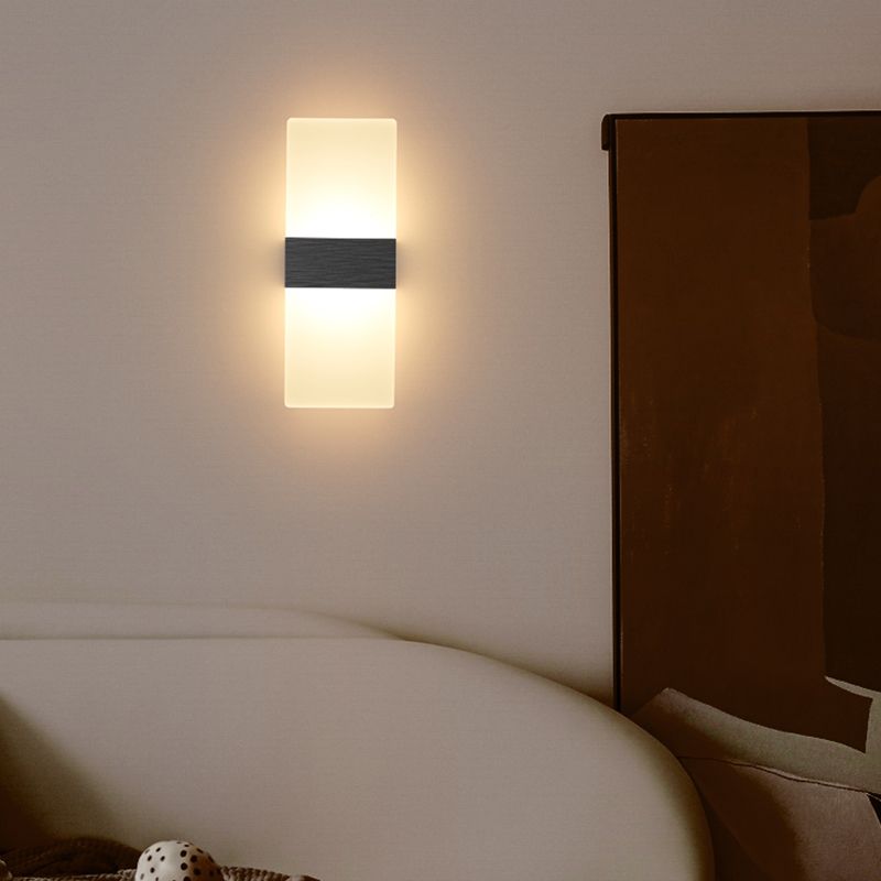 Lampada da parete per tonalità rettangolare in alluminio modernista Light Sconce a 1 luce per camera da letto