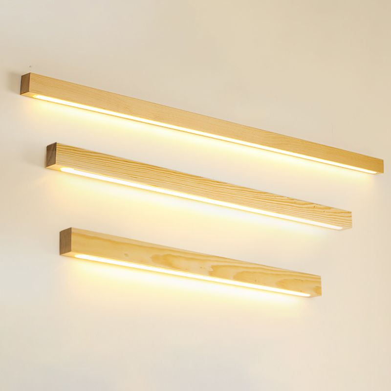 Iluminación de montaje de pared LED minimalista iluminación lineal montada en la pared con sombra de madera
