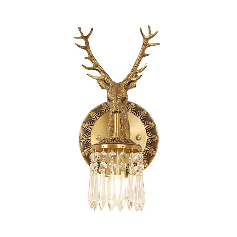 Crystal and Brass Vanity Lighting Modern Wall Light Fixture for Bathroom