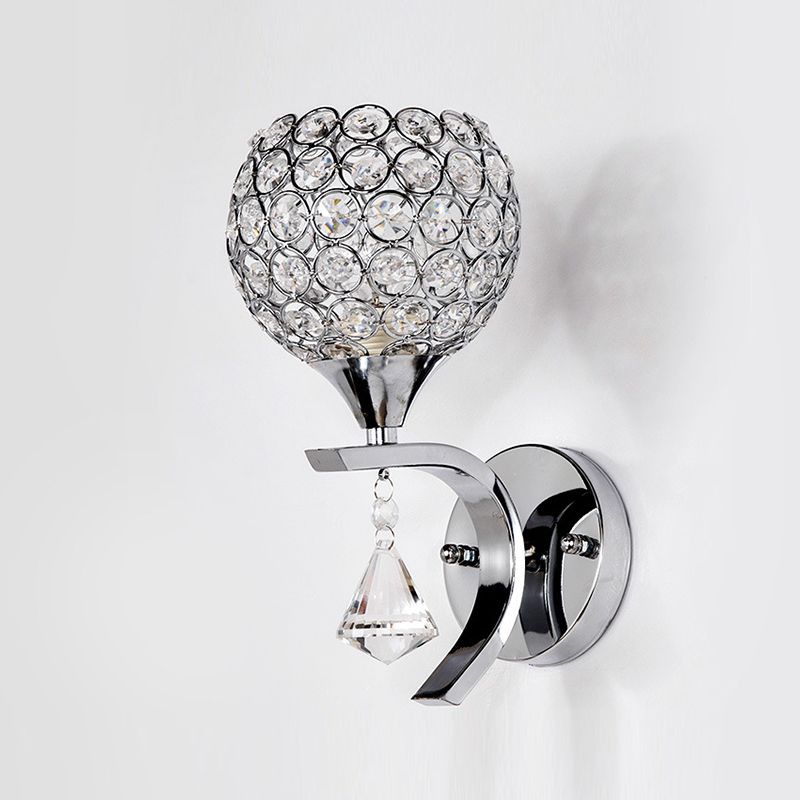 Modern Creative Crystal Disponce Light 1 Light Ball Wall Donce para el dormitorio del hotel y la cama