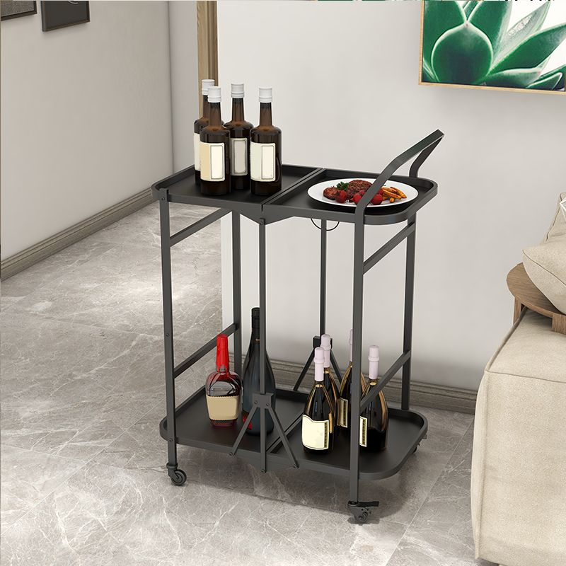 35.43"H Rectangular Prep Table Modern Style Metal Folding Prep Table