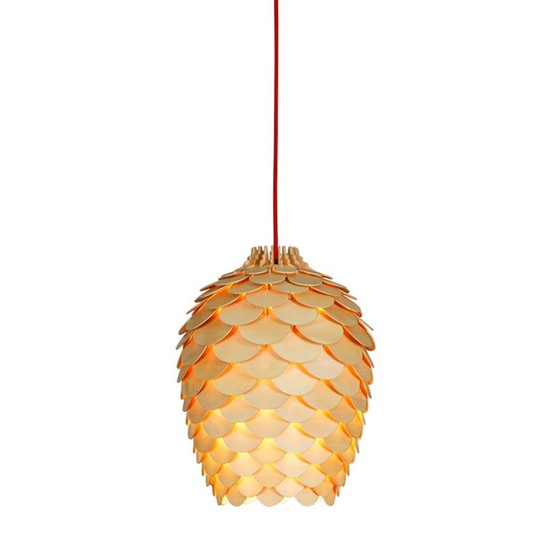 Éclairage de suspension en bois moderne minimaliste pour salon