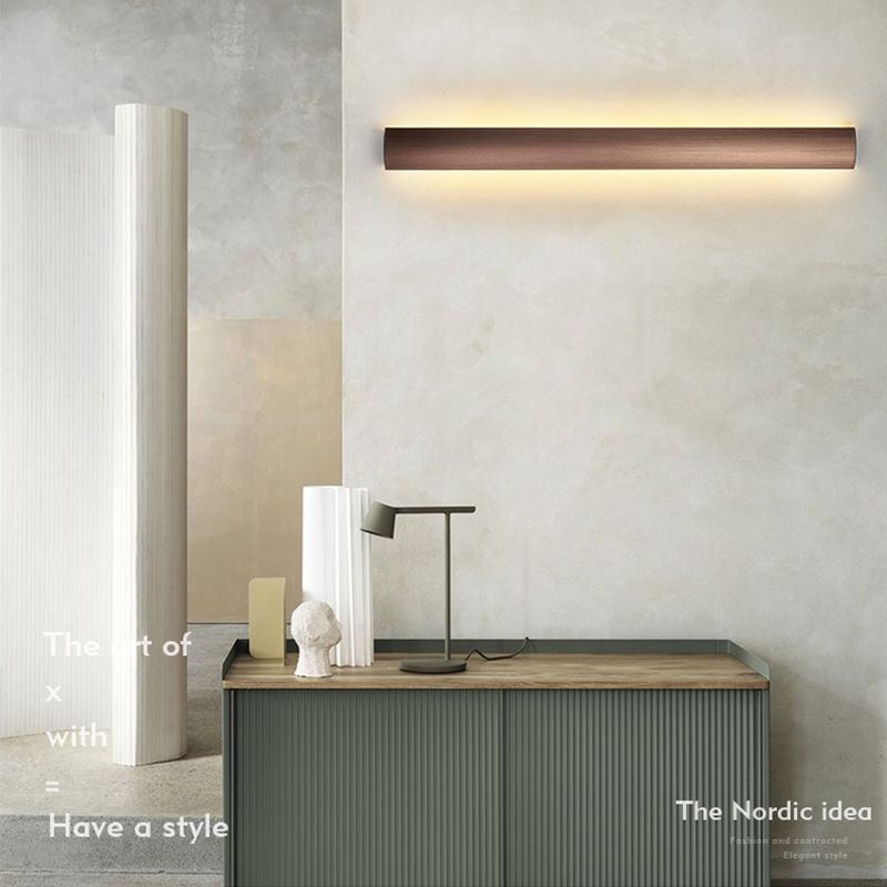 Metal Linear Shade Wall Sconce Modern Style 1-Light Wall Mount Lighting
