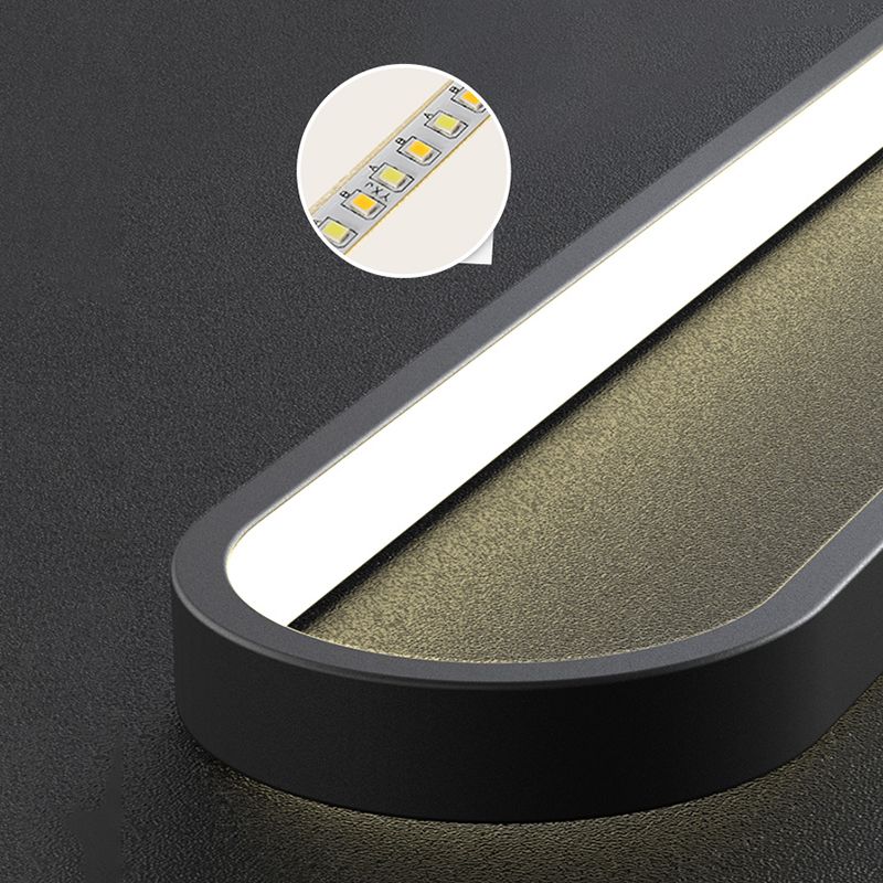 Illuminazione a sospensione lineare minimalista, tonalità rettangolare appesa la luce per camera da letto