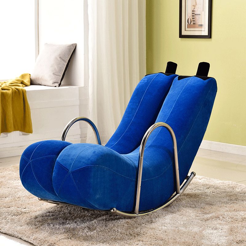 Upholstered Pure Color Rocking Chair Removable Cushions Rocker Chair for Drawing Room