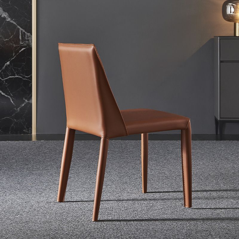 Industrial Faux Leather Dining Chairs Indoor-Outdoor Armless Chairs