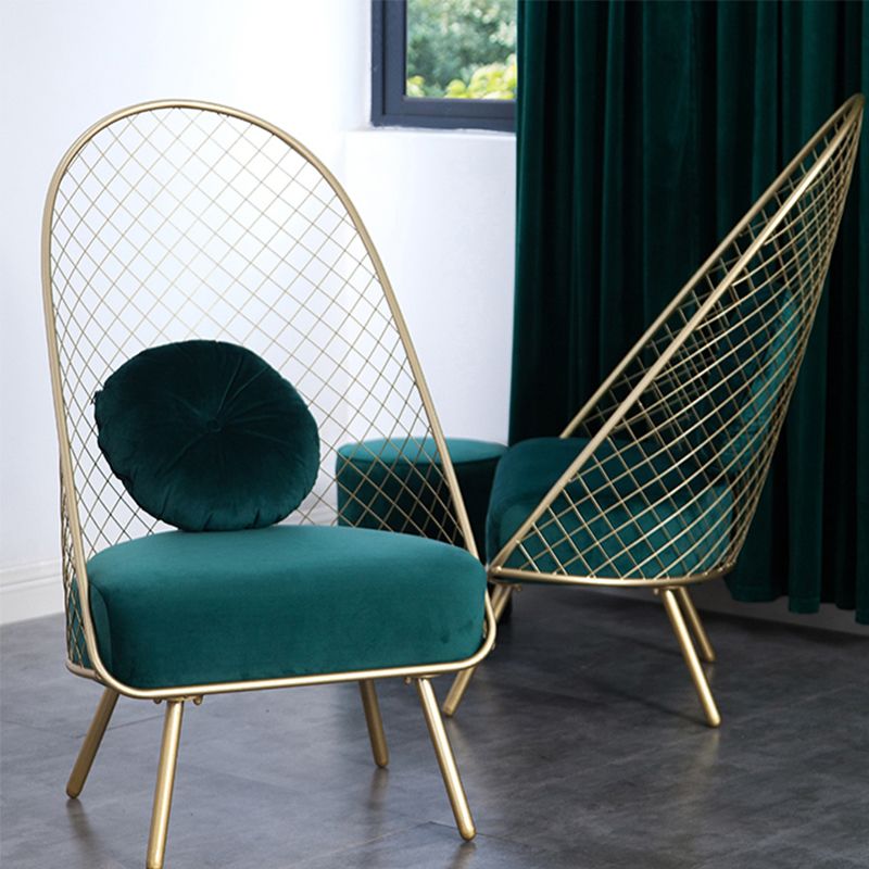 Glam 23.6" Wide Pillow Back Sponge Metal Frame Armless Chair