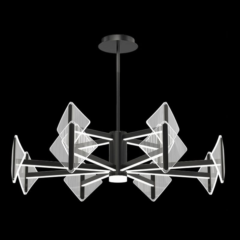 Acrylic Black Hanging Pendant Lights Contemporary Hanging Lamps for Living Room