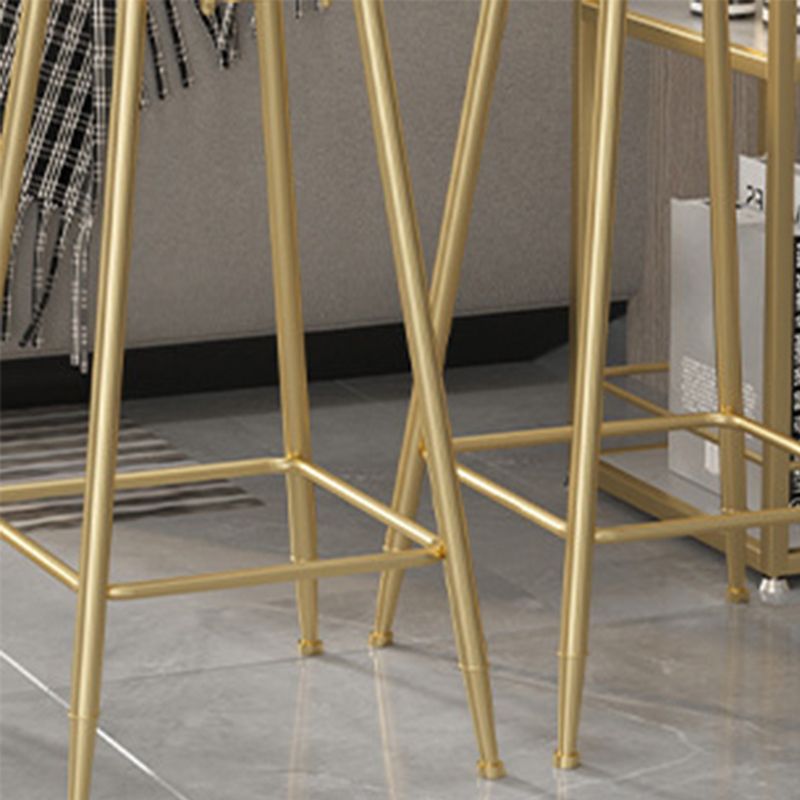 Modern Sintered Stone Bar Table Dining Table with Storage Shelves