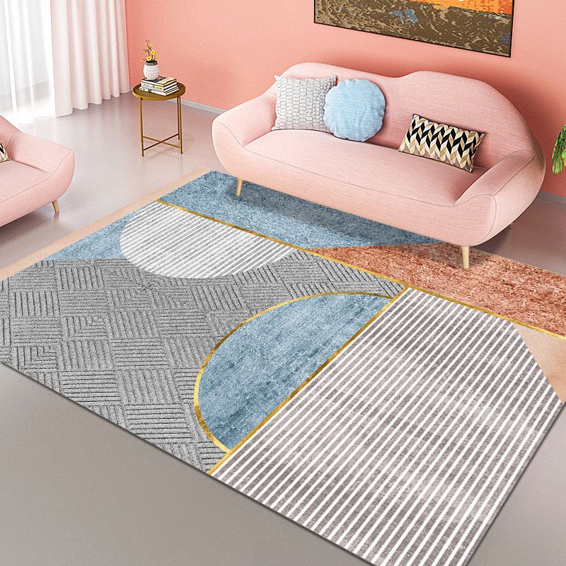 Orange Nordic Carpet Polyester Feather Carpet Washable Carpet for Living Room