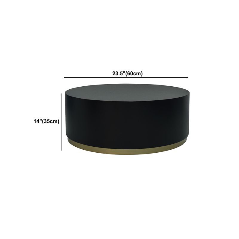 1 Single Round Coffee Table Drum Coffee Table in Black/Dark Grey