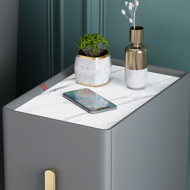 21.65" Tall Glam Bedside Cabinet Solid Wood Night Table with Drawers