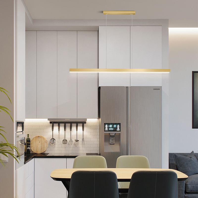 Linear Isola Pendant Gold Gold Modern Benice a sospensione Luce per sala da pranzo