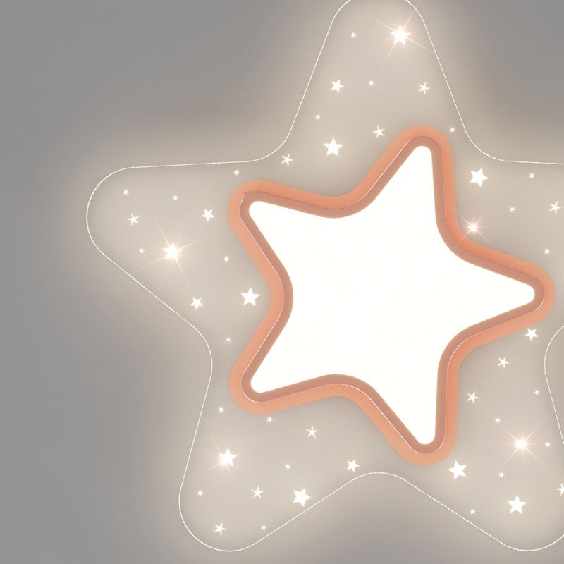 Metal Star Shape Ceiling Mount Light Lovely Colorful LED Ceiling Light for Kid's Room