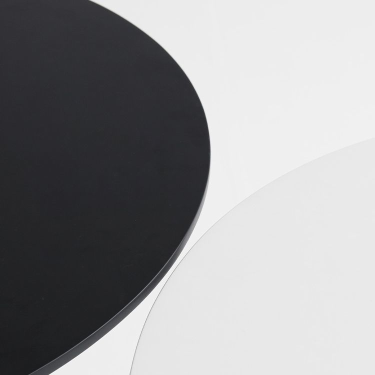 Modern Round Dining Table Wooden Dining Table with Metal Base for Kitchen