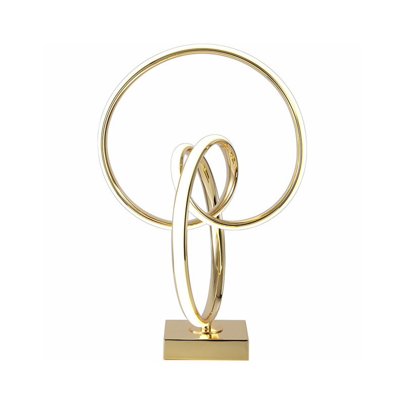 Tablette à anneau torsadé en métal Light Light de chevet contemporain en or pour le chevet