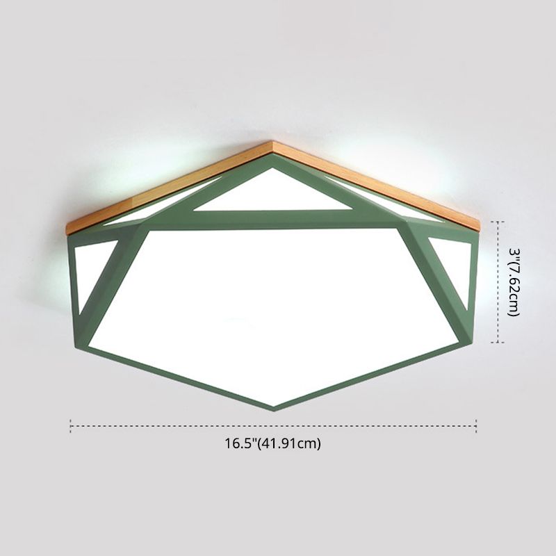 Lámpara de techo LED moderna con montaje empotrado en forma de Pentágono de metal para sala de estar