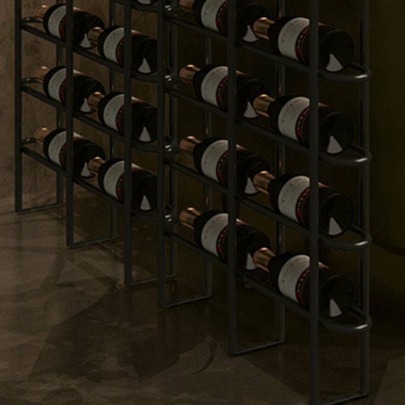 Industrial Wine Bottle Holder Floor Wine Rack in Matte Black