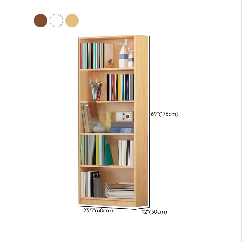 Modern Closed Back Standard Bookshelf Engineered Wood Bookcase