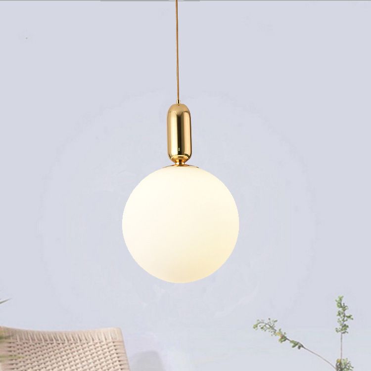 Weißer Globus Anhänger Leichtes nordischer Stil 1 Lichtdecke mit Glas für Wohnzimmer
