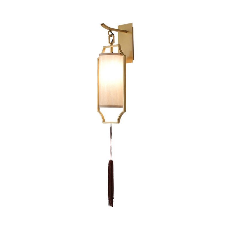 Gold Cylinder Wall Lighting Idea Traditional Metal 1 Light Living Room Sconce Light Fixture