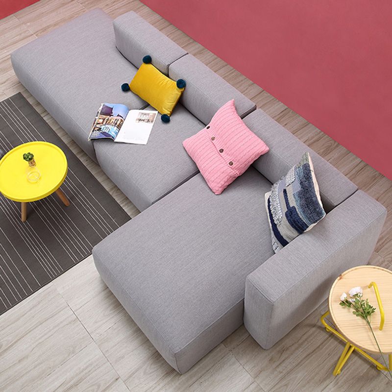 Gray Fabric 5-seater Sectional 26.37" H Square Arm Sectional