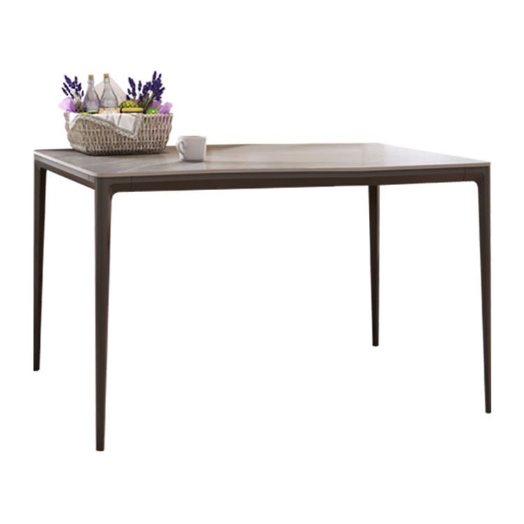 Sintered Stone Grey Dining Table Industrial 4 Legs Table for Dining Room