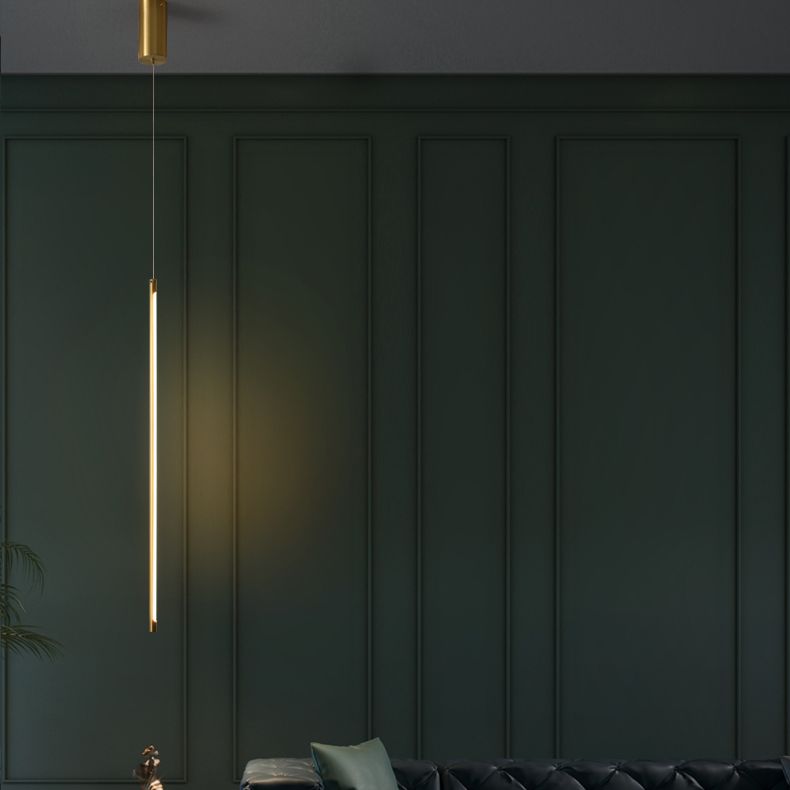Metal New Modern Hanging Ceiling Light Linear 1-Light Pendant Light for Bedroom