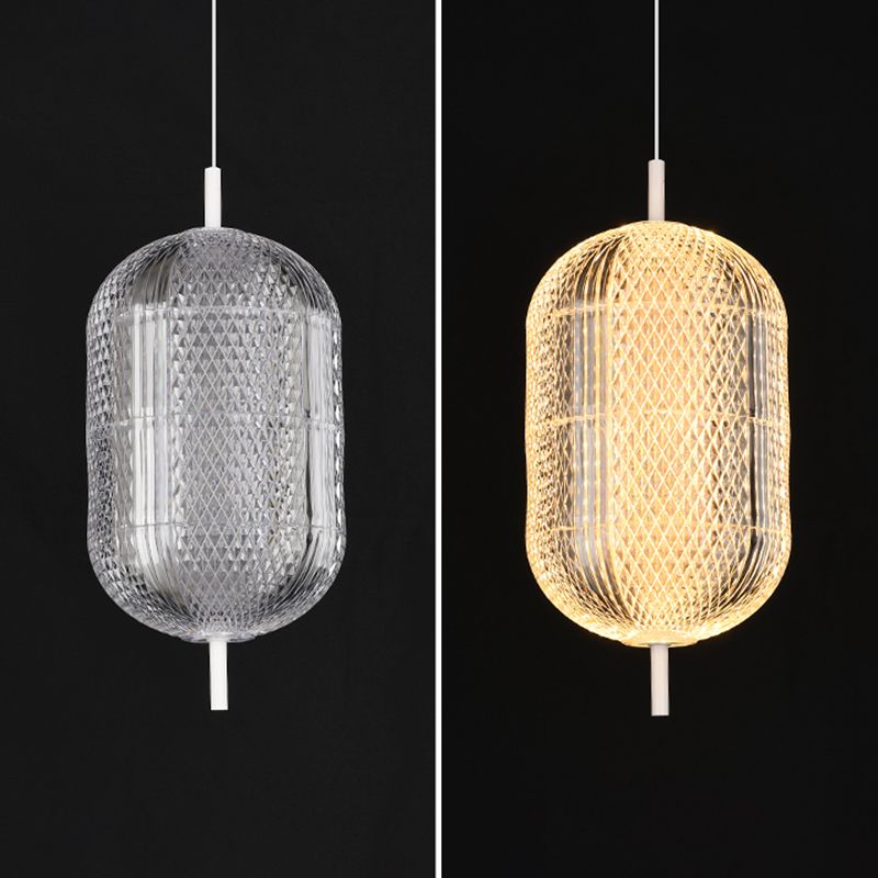 Geometry Shape Metal Hanging Ceiling Light Modern Style 1 Light Pendant Light in White