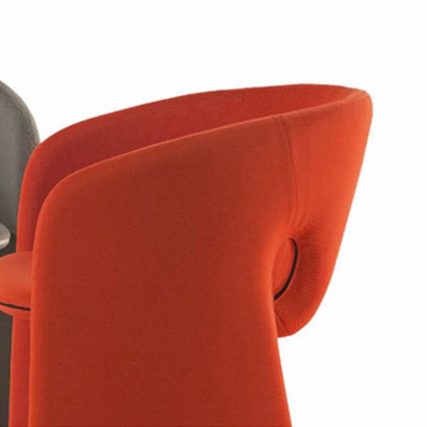 Indoor Velvet Upholstered Arm Chair Metal Frame Open Back Dining Chair