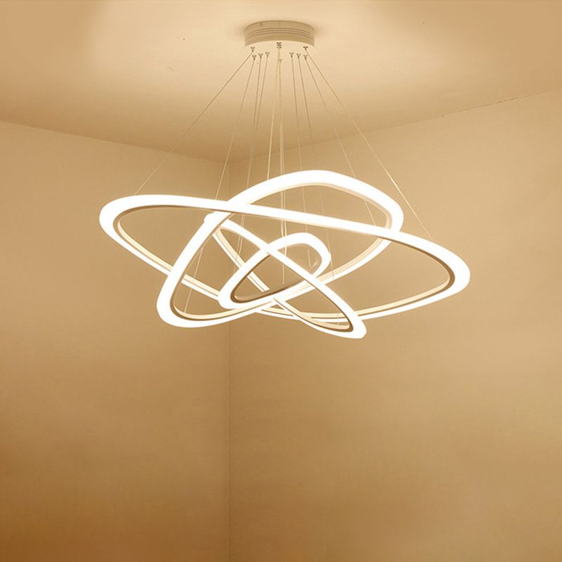 Lámpara de lámpara de nivel triangular blanco simplicidad acrílico LED LEULLACIÓN para comedor