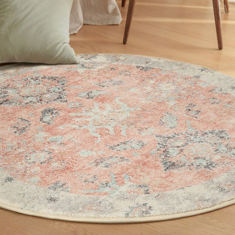 Stylish Red Area Carpet Bohemian Pattern Polyester Rug Anti-Slip Washable Rug for Home Decor