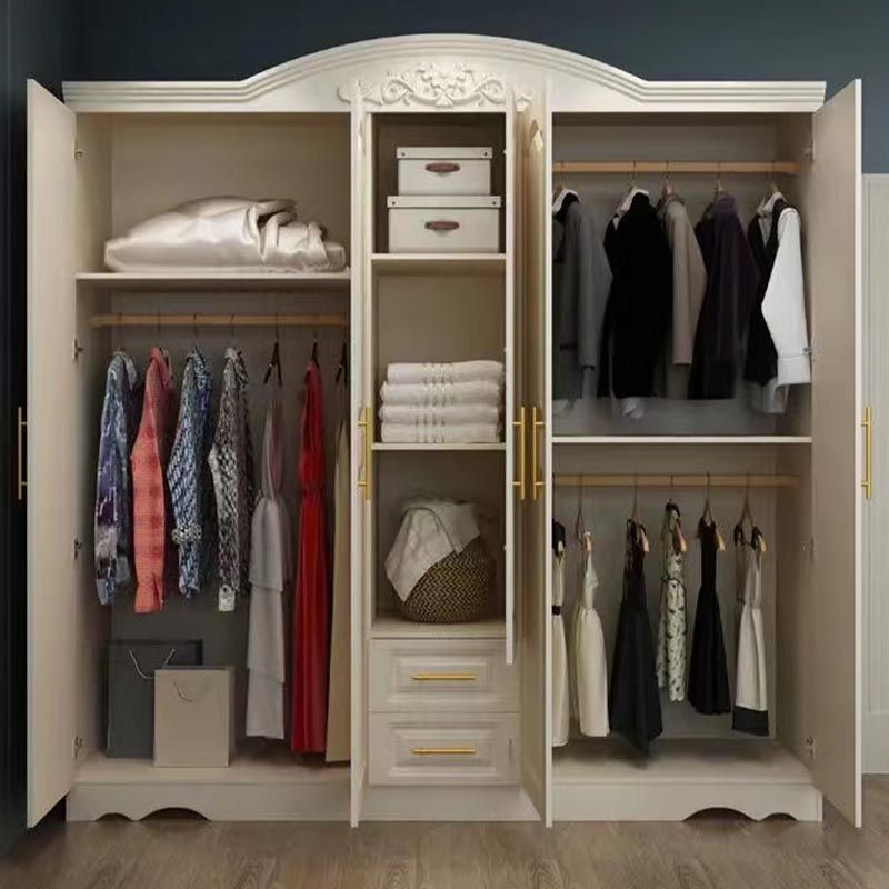French Country Wardrobe White Wooden Wardrobe Closet for Bedroom